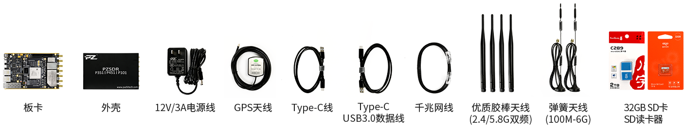 P451 软件无线电板卡 官方标配发货清单