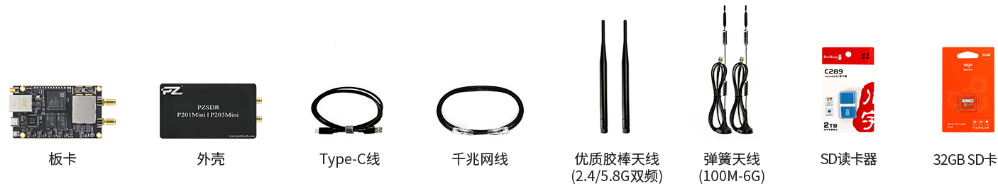 P203Mini 软件无线电模块 官方标配发货清单