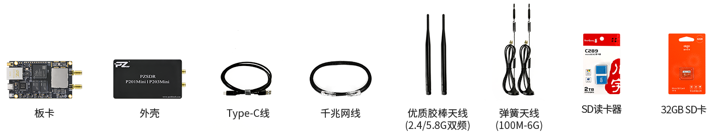 P201Mini 软件无线电模块 官方标配发货清单