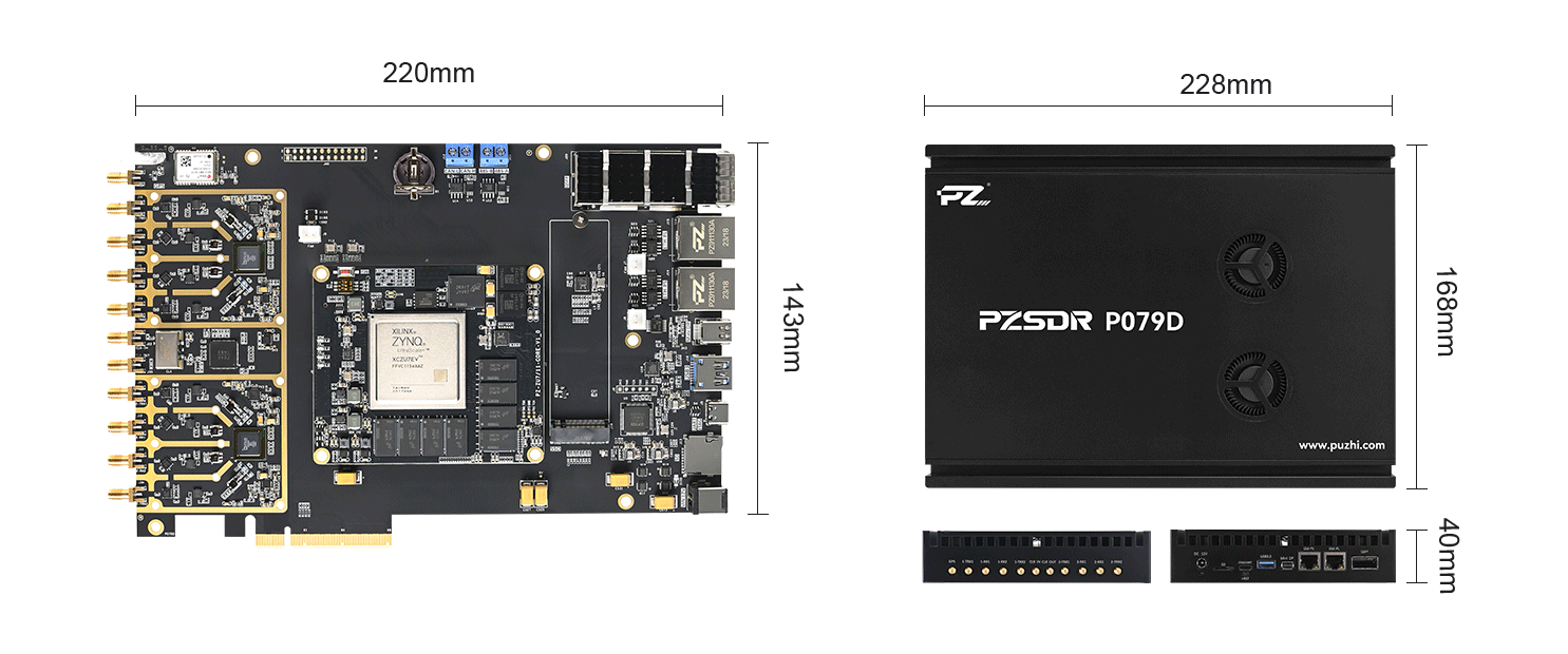 P079D 软件无线电开发板 官方产品尺寸