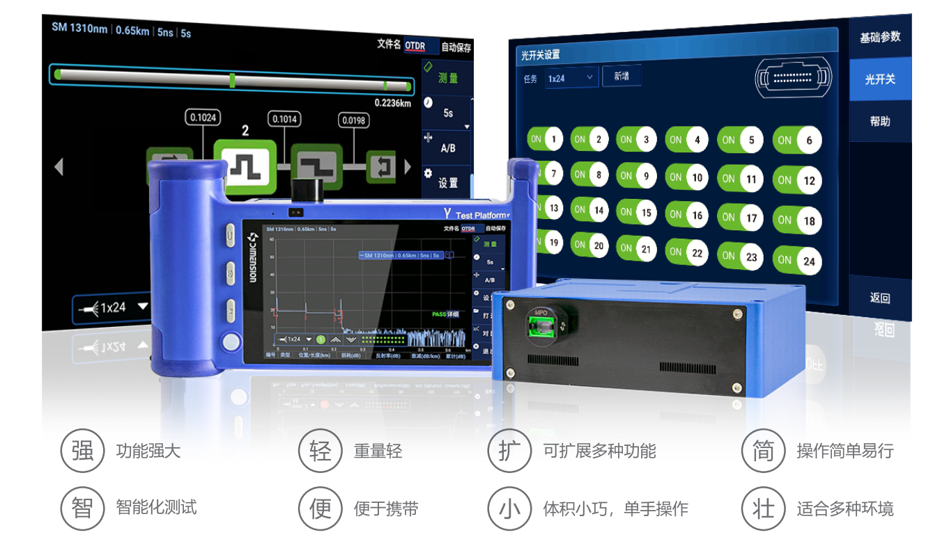 OT-200 MPO 多芯 OTDR 官方图示