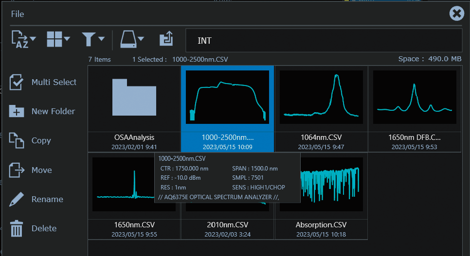 Thumbnail File Preview | AQ6374E OSA | Yokogawa Test&Measurement