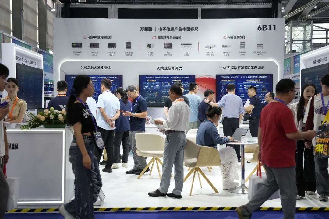 万里眼展台:射频芯片与器件测试、AI 高速信号测试、1.6T 光模块研发与生产测试三大展区