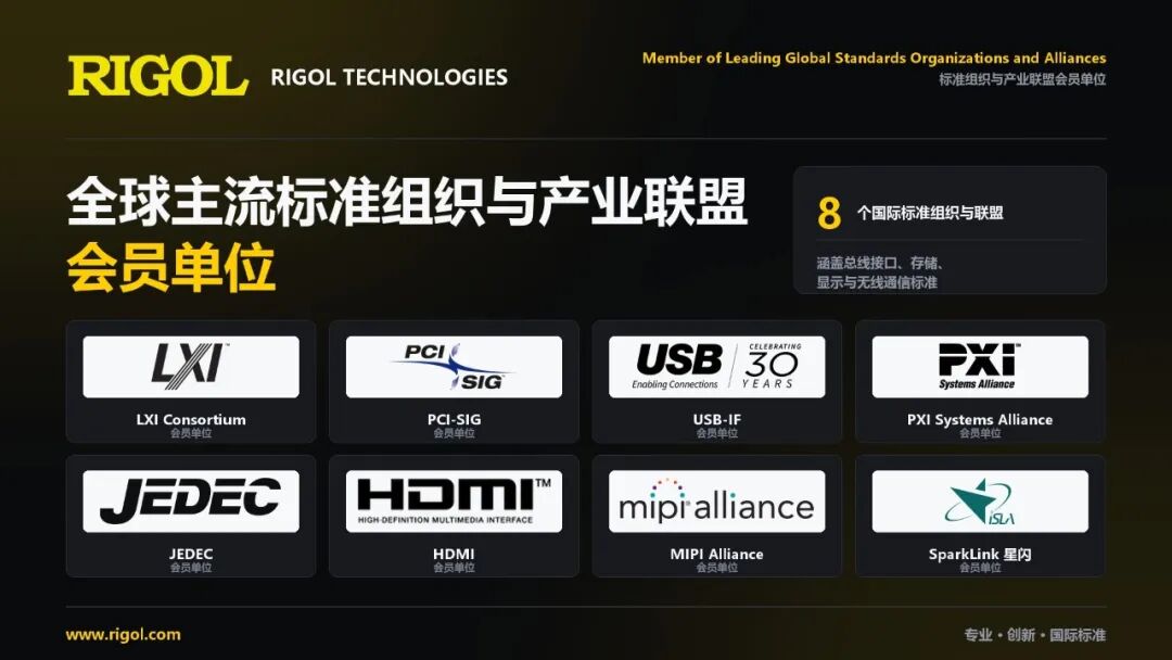 RIGOL 为多个国际标准组织与产业联盟会员单位